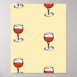 Glas från vin på orange poster
