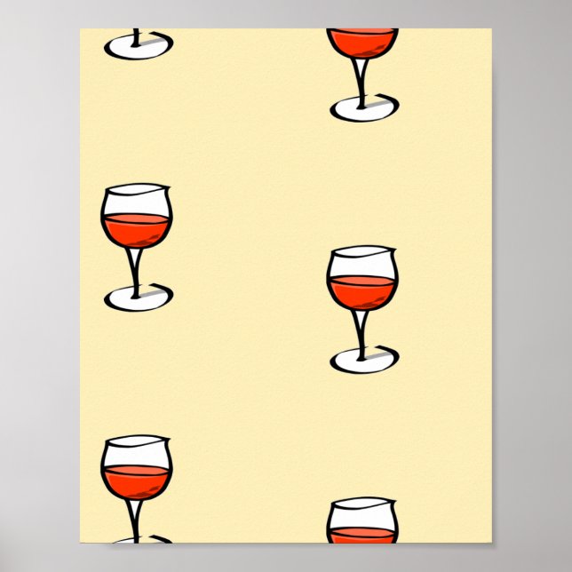 Glas från vin på orange poster (Framsidan)