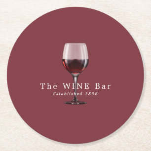 Glas från Vin, Vin Pub/Winery Underlägg Papper Rund