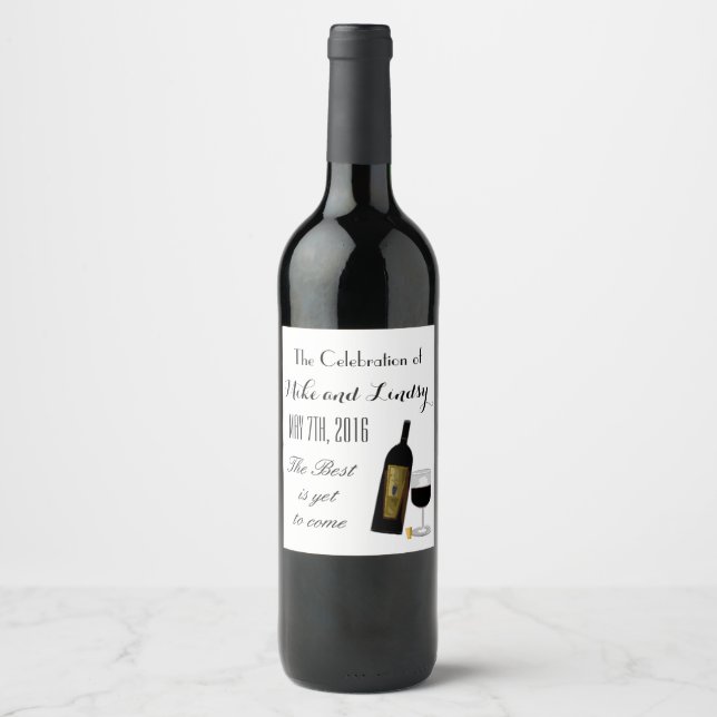 Glas från Vin Vinflaska Etikett (Framsida)