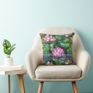 Glas, glasaktigt, Lotus Dekorativ kudde