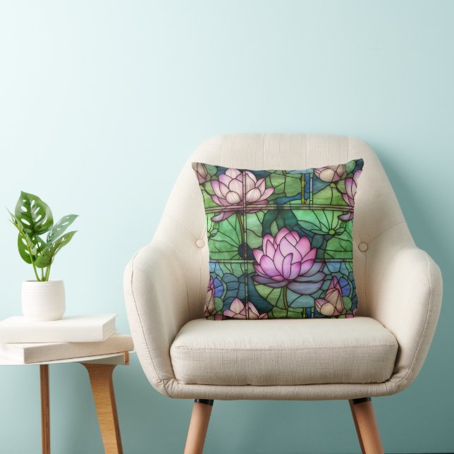 Glas, glasaktigt, Lotus Dekorativ kudde (Stol)