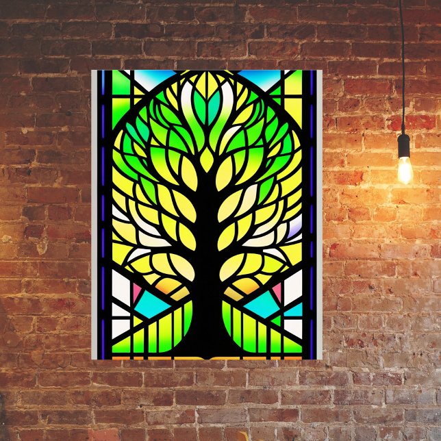 Glas, Grönt Träd Artwork Poster (Skapare uppladdad)