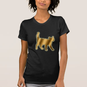Glas, Guld Cat T Shirt