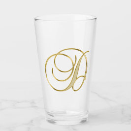 Glas guld Monogram D