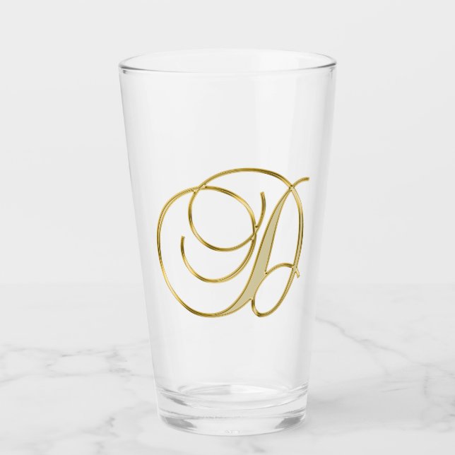 Glas guld Monogram D (Framsida)