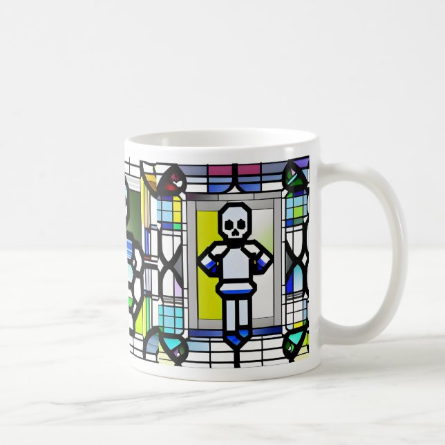 Glas Halloween Skeleton Mugg (Höger)
