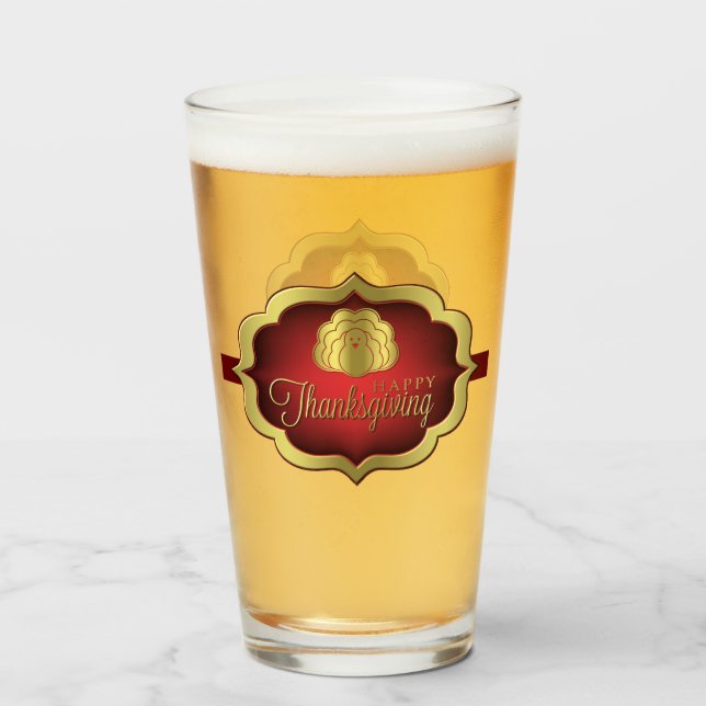 Glas - Happy thanksgiving - Turkiet (Framsida fylld)