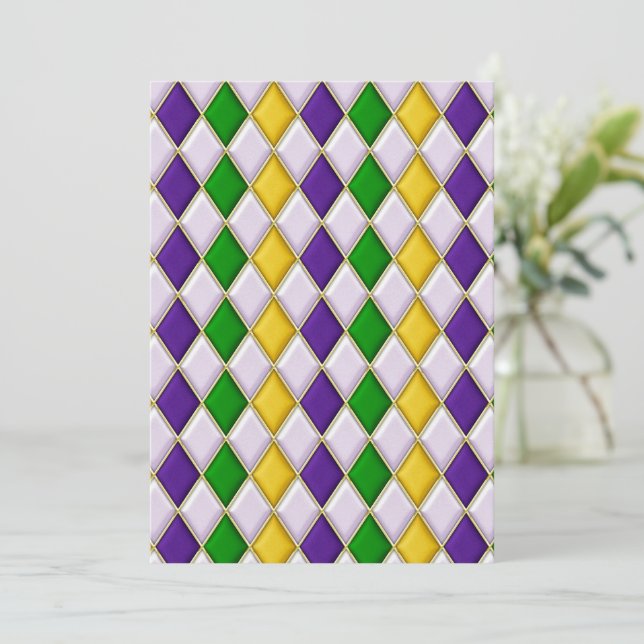 Glas Harlequin, fastsatt Julkort (Stående Fram)