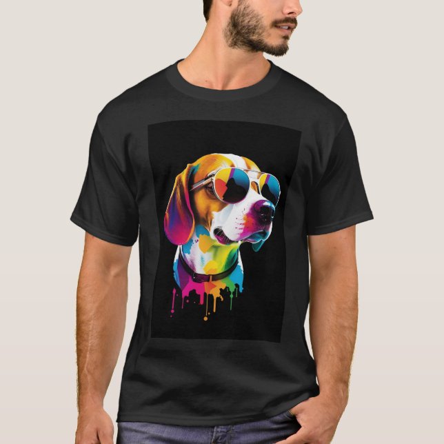 Glas Hund T Shirt (Framsida)