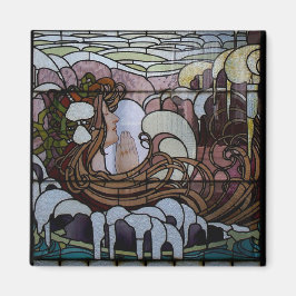 Glas i Art nouveau-havscen Magnet