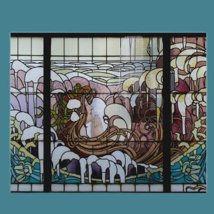Glas i Art nouveau-havscen Vykort