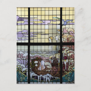 Glas i Art nouveau-havscen Vykort