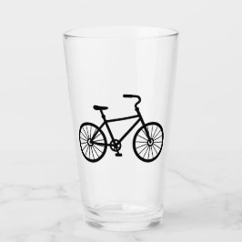 Glas i svart cykel