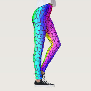 Glas, inkl. benen för regnbåge i Färg Leggings