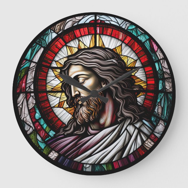 Glas, Jesus designklocka Stor Klocka (Framsida)
