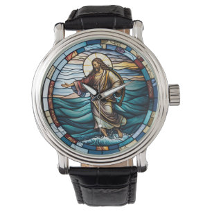 Glas Jesus som går på Vatten Design Watch Armbandsur