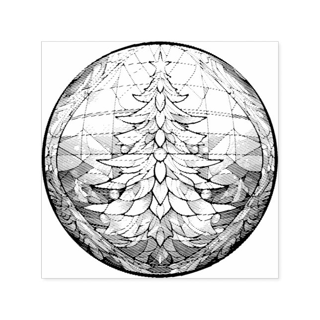 Glas Julgran Självfärgande Stämpel (Design)