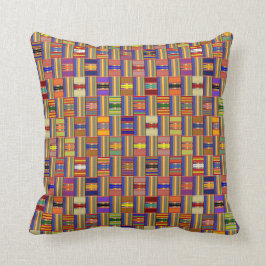 Glas Kente med fastsatt multipelfärgad Färg Kudde