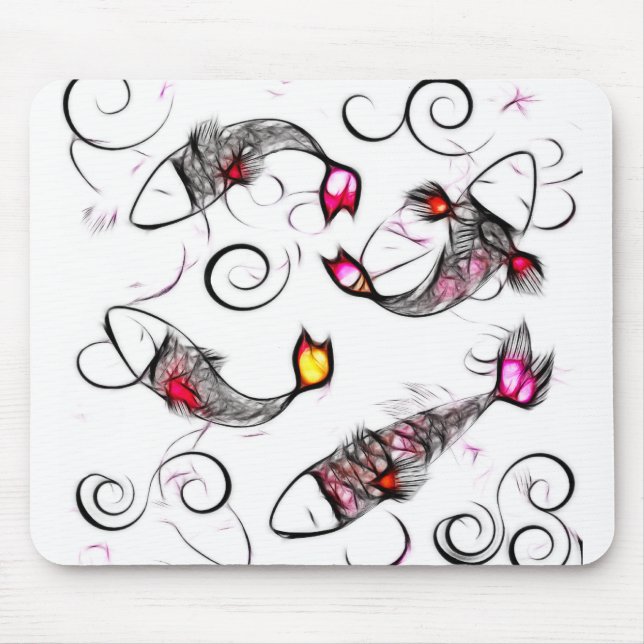 Glas- Kois Mousepad Musmatta (Framsidan)