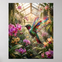 Glas Kolibriorkidé Glöd Poster
