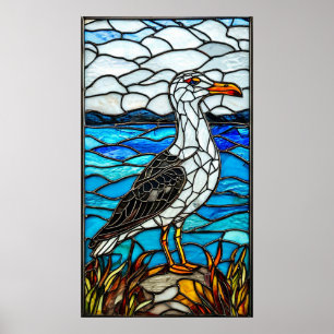 🌊 Glas konst dekoration gåva för hemmet från kust Poster