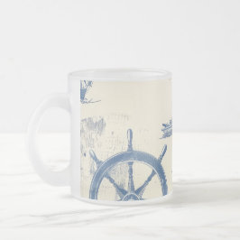 Glas Kopp med marin Inslag