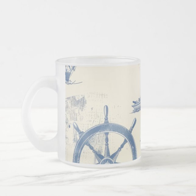 Glas Kopp med marin Inslag (Vänster)