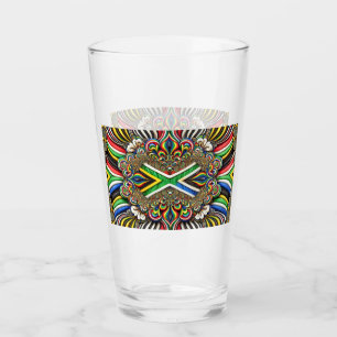 Glas kopp med sydafrikanska Färg