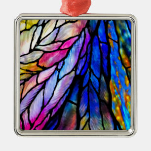 Glas, lagat, Tiffany-Stil Julgransprydnad Metall