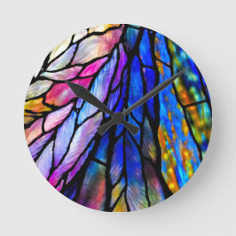 Glas, lagat, Tiffany-Stil Rund Klocka