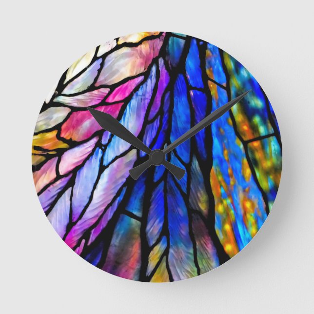Glas, lagat, Tiffany-Stil Rund Klocka (Framsida)