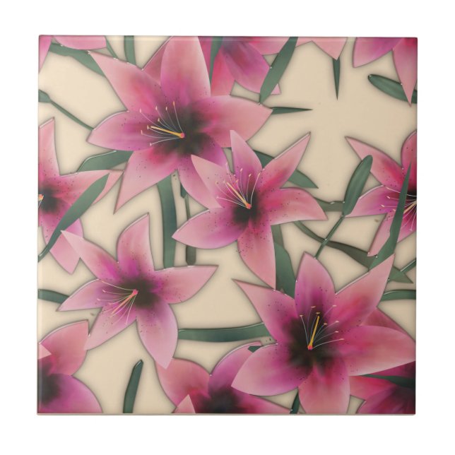 Glas, liljor, plattor kakelplatta (Framsidan)