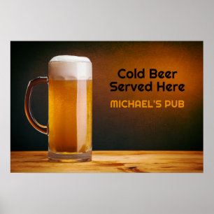 Glas med anpassningsbar/pub poster