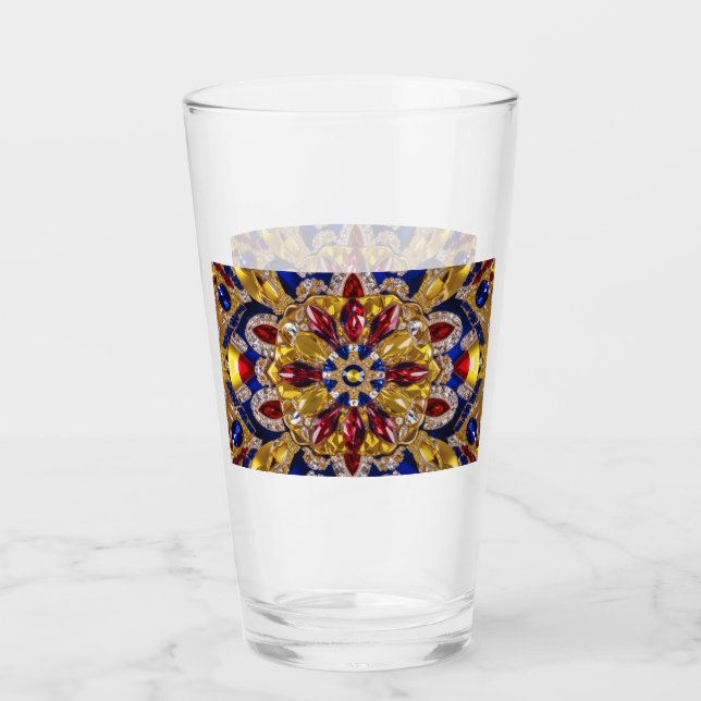 Glas med Colombias färger (Framsida)