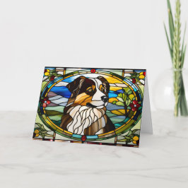 Glas med fastsatt australian shepherd kort