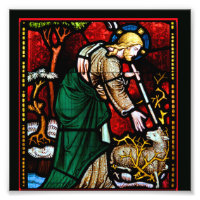 Glas med Jesus räddar ett Guds lamm