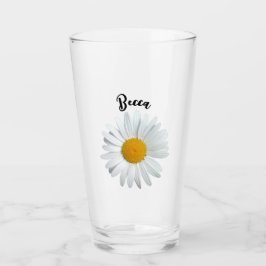 Glas med persiky White Daisy Flower Personlig Glas