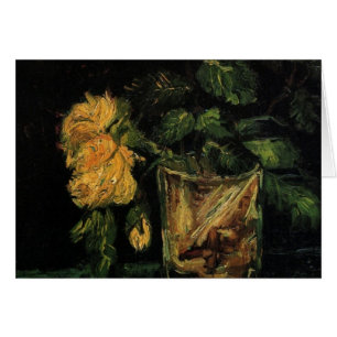 Glas med rosor av Vincent van Gogh Hälsningskort