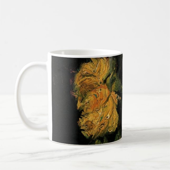 Glas med rosor av Vincent van Gogh Kaffemugg (Vänster)