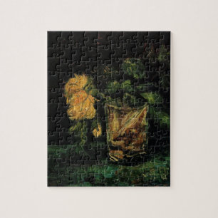 Glas med rosor av Vincent van Gogh Pussel