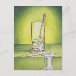 Glas med Smälter gaffel Vykort