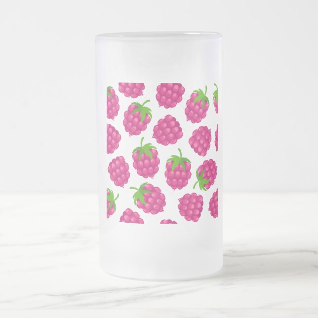 glas med sommar hallon frukt frostat ölglas (Center)