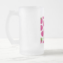 glas med sommar hallon frukt frostat ölglas