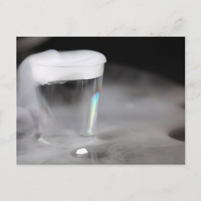 Glas med vatten och torris vykort (Framsida)