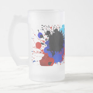 Glas Mugg 16 oz - Abstrakt Färg Stänk