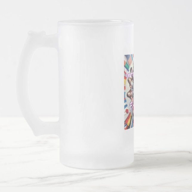 Glas Mugg, 16 oz, fryst Frostat Ölglas (Vänster)