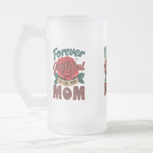 Glas Mugg, fryst - 16 oz   "För evigt tacksam Frostat Ölglas