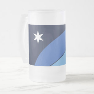 Glas Mugg, fryst, med flagga av Colombia, SC Frostat Ölglas