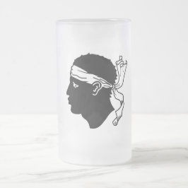 Glas Mugg, fryst, med flagga av Korsika, Frankrike Frostat Ölglas